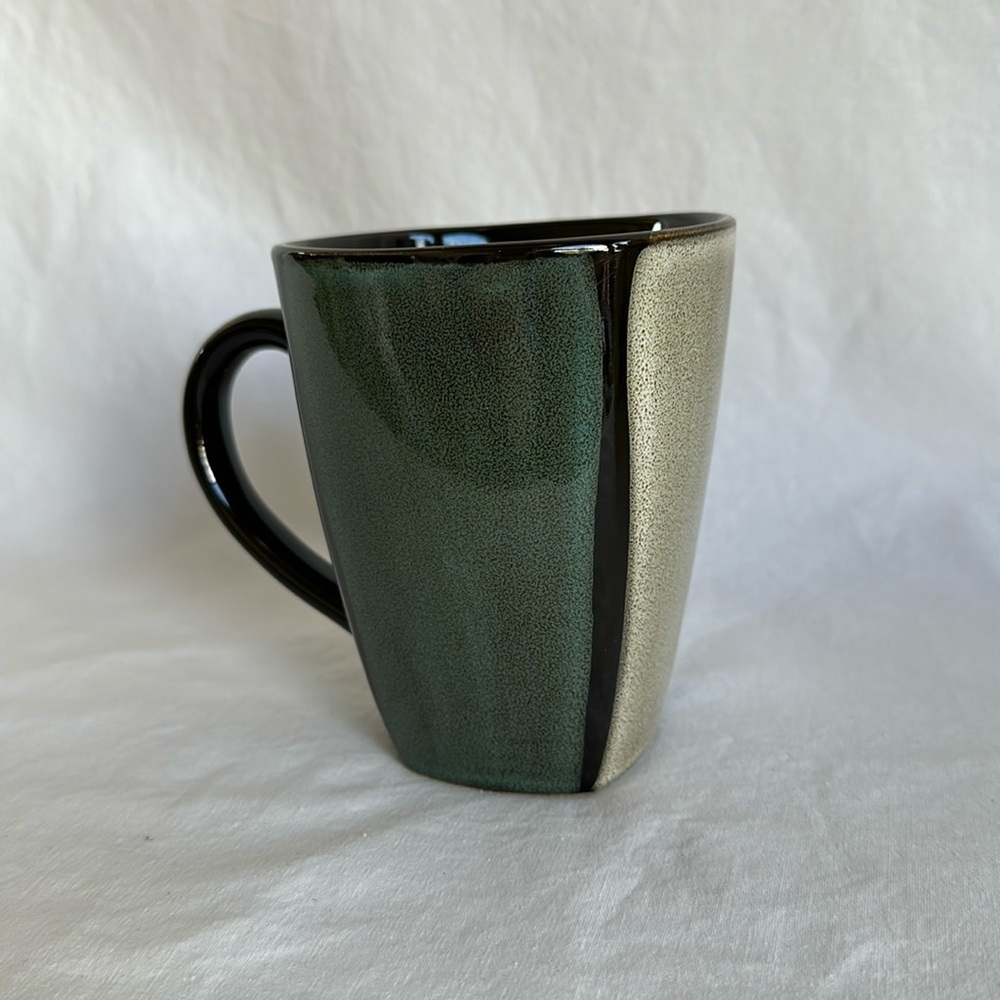 Pier 1 Imports Mosaic hand-painted four-sided stoneware mug